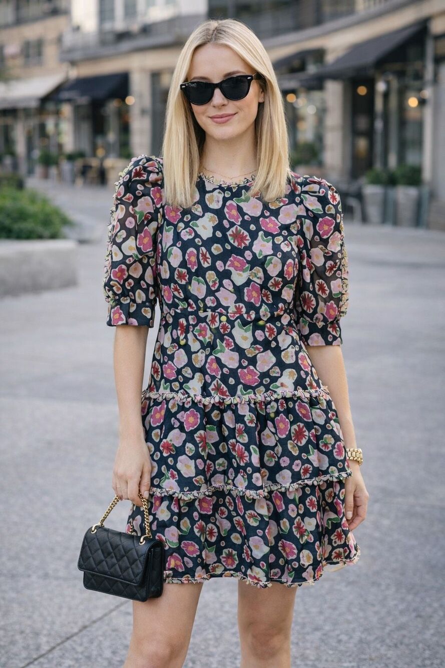 NWOT Celia B tiered silk blend dress, XS, $425